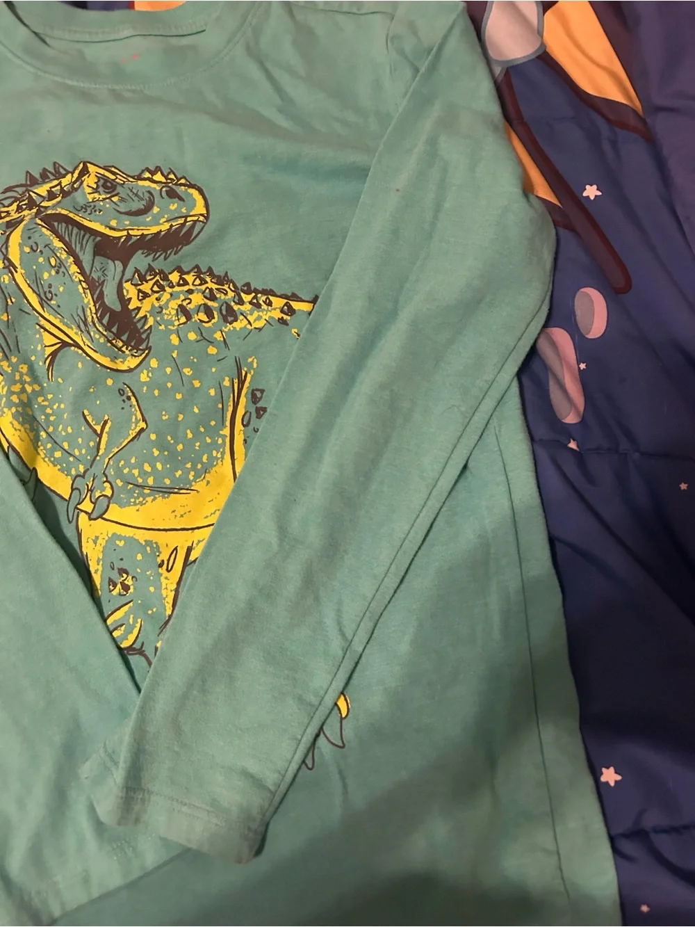 Boys Size M 8/10 Cat & Jack Long Sleeve Dinosaur Themed Shirt
